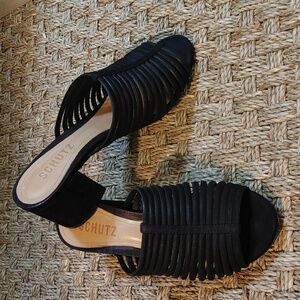 Schutz Black Cecilia Slip-on Shoes